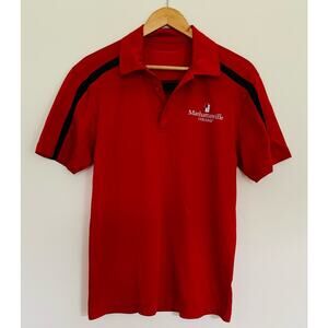Manhattanville College Valiants Red Polo Unisex Golf Shirt Size Small